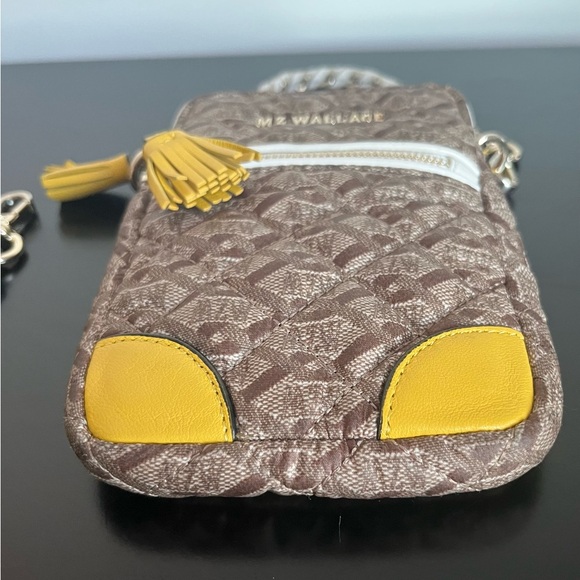 MZ Wallace Quilted Brown and Yellow Crossbody Bag - Picture 8 of 13
